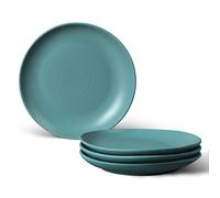 fanquare 20cm Porcelain Dessert Appetizer Plates, Green Matt Side Plates Sets of 4, Ceramic Salad Plates, Dishwasher & Microwave Safe