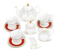 fanquare 21 Pieces Colorful Candy Vintage British Afternoon Tea Set