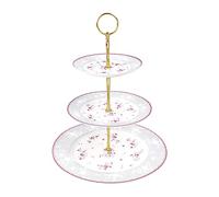 fanquare 3 Tier Ceramic Cupcake Stands, Elegant Pink Rose Wedding Cake Stand