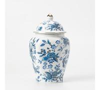 fanquare Blue and White Ginger Jar with Lid, Chinese Porcelain Tea Canister