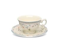 fanquare Ceramic Tea Cup and Saucer Set Elegant Blue Vine Coffee Cups 200ml Vintage Royal Decorative Porcelain Cup for Wedding Housewarming Gifts