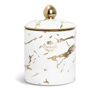 fanquare Gold Marble Food Storage Jar Ceramic Kitchen Canisters with Airtight Seal Lid for Coffee Beans Tea Sugar Spices Counter Serving