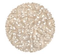 fanquare Gold Placemats Set of 6 Elegant Round Butterfly Flowers PVC Place Mats Heat Resistant Washable Table Mats for Home Dining 38CM