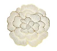 fanquare Gold Placemats Set of 6 Floral Elegant PVC Rose Flower Place Mats with Gold Border Heat Resistant Washable Non-Slip Tablemats for Dining Table Kitchen Decoration 38cm