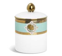 fanquare Green Food Storage Jar Round Ceramic Kitchen Canisters with Gold Airtight Seal Lid for Coffee Beans Tea Sugar Spices Counter Serving