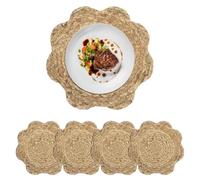 fanquare Handmade Natural Straw Round Woven Placemats Set of 4