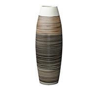 fanquare Height 50cm Large Handmade Ceramic Floor Vase, Brown and Black Stripe Home Decorative Flower Vase