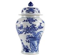 fanquare Jingdezhen Classic Blue and White Ginger Jar Vase, Plum Blossom Ceramic Flower Vase, Height 35cm