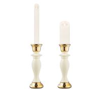 fanquare Pcs Vintage Ceramic Pillar Candle Holders, Candle 2 Gold