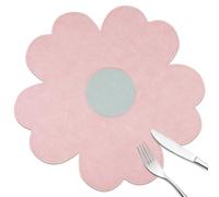 fanquare Pink Floral Placemats Set of 4 Elegant PU Leather Table Mats Washable Non-Slip Tablemats for Dining Kitchen Decoration 38cm