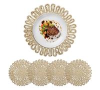 fanquare Round Corn Husk Placemats Set of 4 Natural Handmade Woven Braided Place Mats for Table, Boho Farmhouse Heat Resistant Mats for Kitchen Dining 30cm