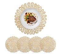 fanquare Round Corn Husk Placemats Set of 4 Natural Woven Braided Table Mat
