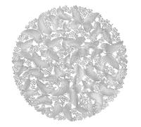 fanquare Round Placemats Set of 6 Elegant Silver Butterfly Flowers PVC Place Mats Heat Resistant Wipeable Table Mats for Home Dining 38CM