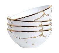 fanquare Small Marble Porcelain Soup Bowl Set of 4