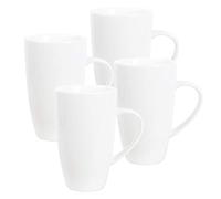fanquare White Coffee Mug Set, Set of 4, Large Porcelain Mug for Capuccino, Coffee, Tea, Cocoa, 600ml