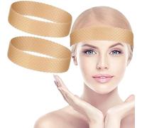 Fanquility 2Pcs No-Slip Wig Grip Transparent Silicone Wig Grip Band Adjustable Wig Band Sweatproof Seamless Headbands for Wigs Hair Band and Sport Yoga (Dark Brown, Elastic)