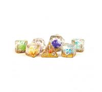 Fanroll - 16mm Resin Poly Dice Set: Rainbow Dinosaur Dice