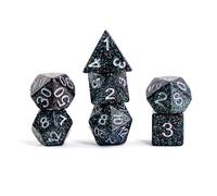 FanRoll 16mm Resin Poly DND Dice Set: Astro Mica, Role Playing Game Dice for Dungeons and Dragons