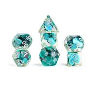 FanRoll 16mm Resin Poly DND Dice Set: Mermaid Scales, Role Playing Game Dice for Dungeons and Dragons