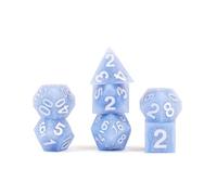 FanRoll 16mm Sharp Edge Silicone Rubber Poly DND Dice Set: Glacial Debris, Role Playing Game Dice for Dungeons and Dragons