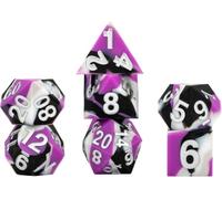FanRoll by Metallic Dice Games 16mm Pride Sharp Edge Silicone Rubber Poly Dice Set: Asexual