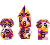 FanRoll by Metallic Dice Games 16mm Pride Sharp Edge Silicone Rubber Poly Dice Set: Lesbian