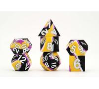 FanRoll by Metallic Dice Games 16mm Pride Sharp Edge Silicone Rubber Poly Dice Set: Nonbinary
