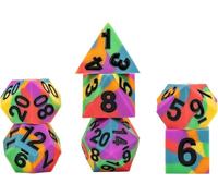 FanRoll by Metallic Dice Games 16mm Pride Sharp Edge Silicone Rubber Poly Dice Set: Rainbow Flag