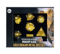 Fanroll Dungeons & Dragons Gold Dragon Scale Premium Metal Dice Set Golden Kids