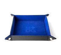 FanRoll Fold Up Velvet Dice Tray w/PU Leather Backing: Blue, Role Playing Game Dice Accessories for Dungeons and Dragons