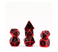 Fanroll Red With Black Enamel Dice Set 7