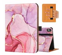 FANRTE iPad Mini 6th Generation Case 8.3 Inch 2021, Premium PU Leather Folio Stand Smart Protective Cover, Multi-Viewing Angles and Auto Wake & Sleep Function for iPad Mini 6th Gen（Pink Marble）