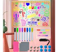 Fanrui 40CM X 30CM LED Acrylic Magnetic Note Board with Dimmable Light for Fridge, Light up Board as a Glow Memo Message Board, Note Glass LED Board, DIY Drawing Board, Planner Noteboard, to DO List