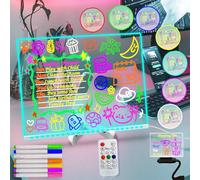 Fanrui 7 Colors Change Acrylic Dry Erase Board with Remote - 15.75 X 11.81 Smart LED Note Board with Timmer - Light up Dry Erase Board as a Glow Kids DIY Drawing Board Memo Planner Board Note Wordpad