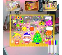 Fanrui A4 Size Light up Memo, LED Message Board with 7 Colors Pen & Adjust Stand & Dimmable, 11.81 x 7.87 Glow Acrylic Board,Note Memo Illuminated Wordpad,Arts Doodle Notepad for Home School Office