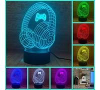 Fanrui Gamer Night Light,3D Headphone Gaming Console 16 Colors Change LED Lamp,with Remote Control - 4 Light Modes - USB/Battery Powered,for Game Zone Video Room Boy Teenage Bedroom Decor