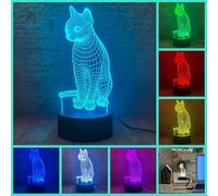 Fanrui Kawaii Cat Night Light, Cute 3D Kitten Figurines Illusion Light for Kids,16 Colors Change LED Desk Bedside Lamp,Remote Control RGB Table Lamp,Touch Lamps for Living Room,BedroomHome Office