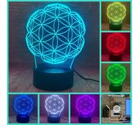 Fanrui Mandalas Flowers Designs Lamp,Night Stand Lamp,16 Colors Change 3D Flowers Lamp, Side Table Lamps for Bedroom, 3D Flowers Figurines with Remote Control, for Home Decor and Birthday Presents
