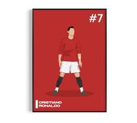 Fans Favourites Cristiano Ronaldo Manchester Football Wall Art Poster Print For Boys Bedroom - Minimalist (Frames Not Included) (A3)