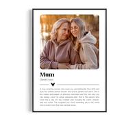 Fans Favourites Personalised Mum Definition Print, Wall Art Poster, Mothers Day Gift, Photo Definition Print, Quote Print, Custom Gift With Photo