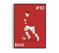 Fans Favourites Wayne Rooney Manchester Football Wall Art Poster Print For Boys Bedroom - Minimalist (Frames Not Included) (A5)