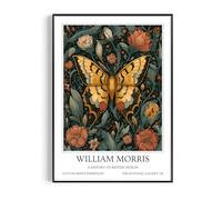 Fans Favourites William Morris - Botanical Wall Art, Vintage Art Noevua British Prints, A History of British Design Collection (Yellow Black Butterlfy, A4, Unframed)
