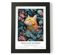 Fans Favourites William Morris - Cat Prints Vintage Art Noevua British Prints, Botanical Wall Art, A History of British Design Collection (Ginger Cat, A2, Unframed)