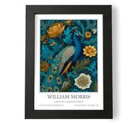 Fans Favourites William Morris - Vintage Art Noevua British Prints, Botanical Wall Art, A History of British Design Collection (Blue Peacock, A3, Unframed)