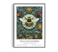 Fans Favourites William Morris - Vintage Art Noevua British Prints, Botanical Wall Art, A History of British Design Collection (Bumble Bee, A5, Unframed)