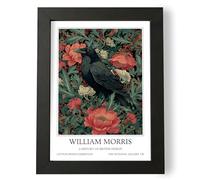 Fans Favourites William Morris - Vintage Art Noevua British Prints, Botanical Wall Art, A History of British Design Collection (Raven, A3, Framed)