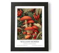 Fans Favourites William Morris - Vintage Art Noevua British Prints, Botanical Wall Art, A History of British Design Collection (Red Mushrooms, A2, Unframed)
