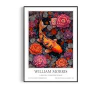 Fans Favourites William Morris - Vintage Art Noevua British Prints, Botanical Wall Art, A History of British Design Collection (Orange Koi Fish, A0, Unframed)