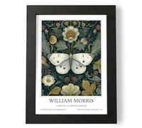 Fans Favourites William Morris - Vintage Art Noevua British Prints, Botanical Wall Art, A History of British Design Collection (White Butterfly, A5, Unframed)