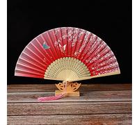 Fans Folding Fan,Classic and Elegant Painted and Printed Ladies Hand Fan,Folding Fan with Fringe Decorated Hollow Fan Bone,Wedding Gift (Color:U,Size:38cm*1)